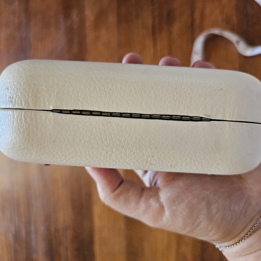 Chloé Eyewear Case with Logo Plaque White‎ Leather Hard Case